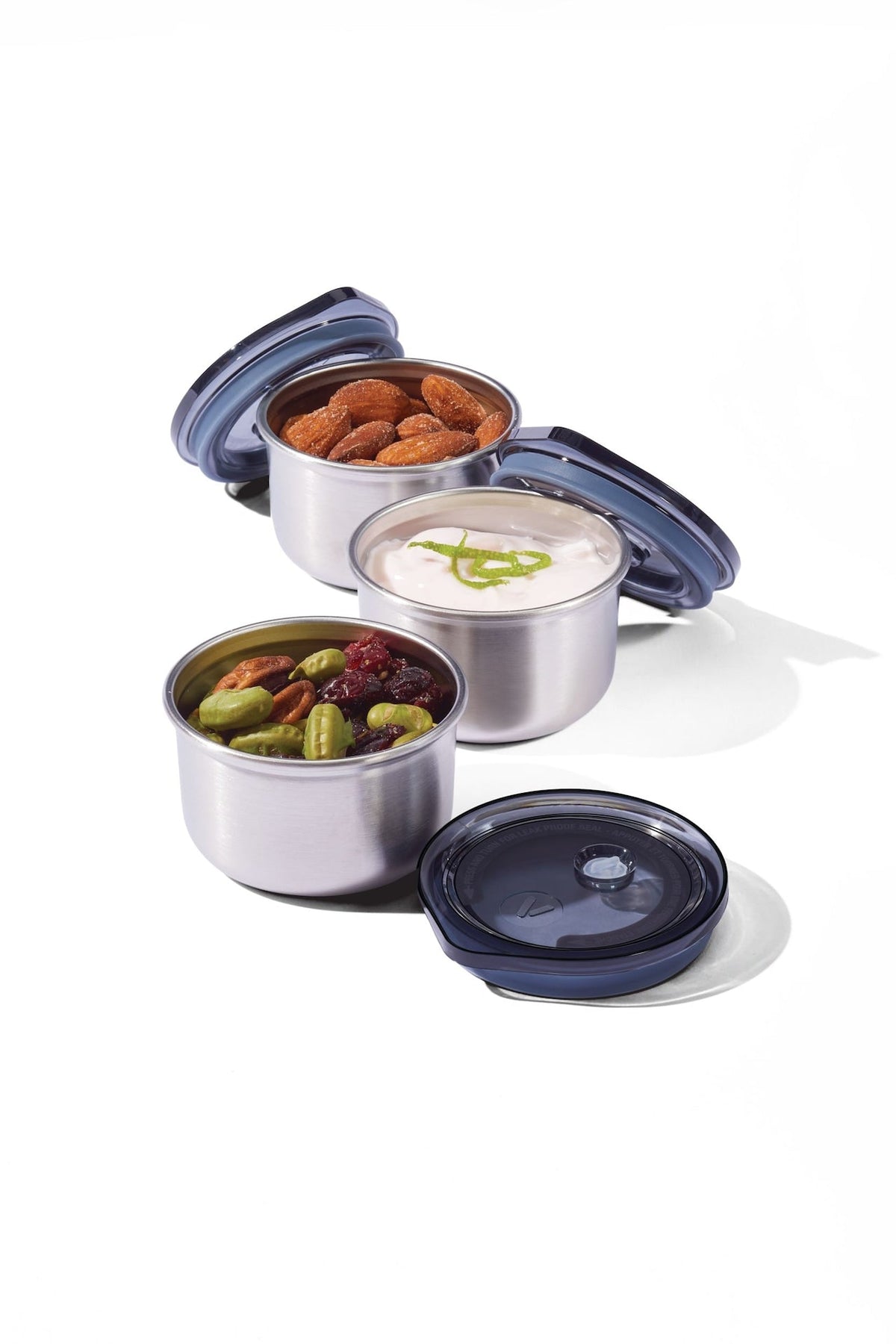 Leakproof Stainless Steel Mini Food Storage Pots and Lids, 3 Count O8J5 - product image 1