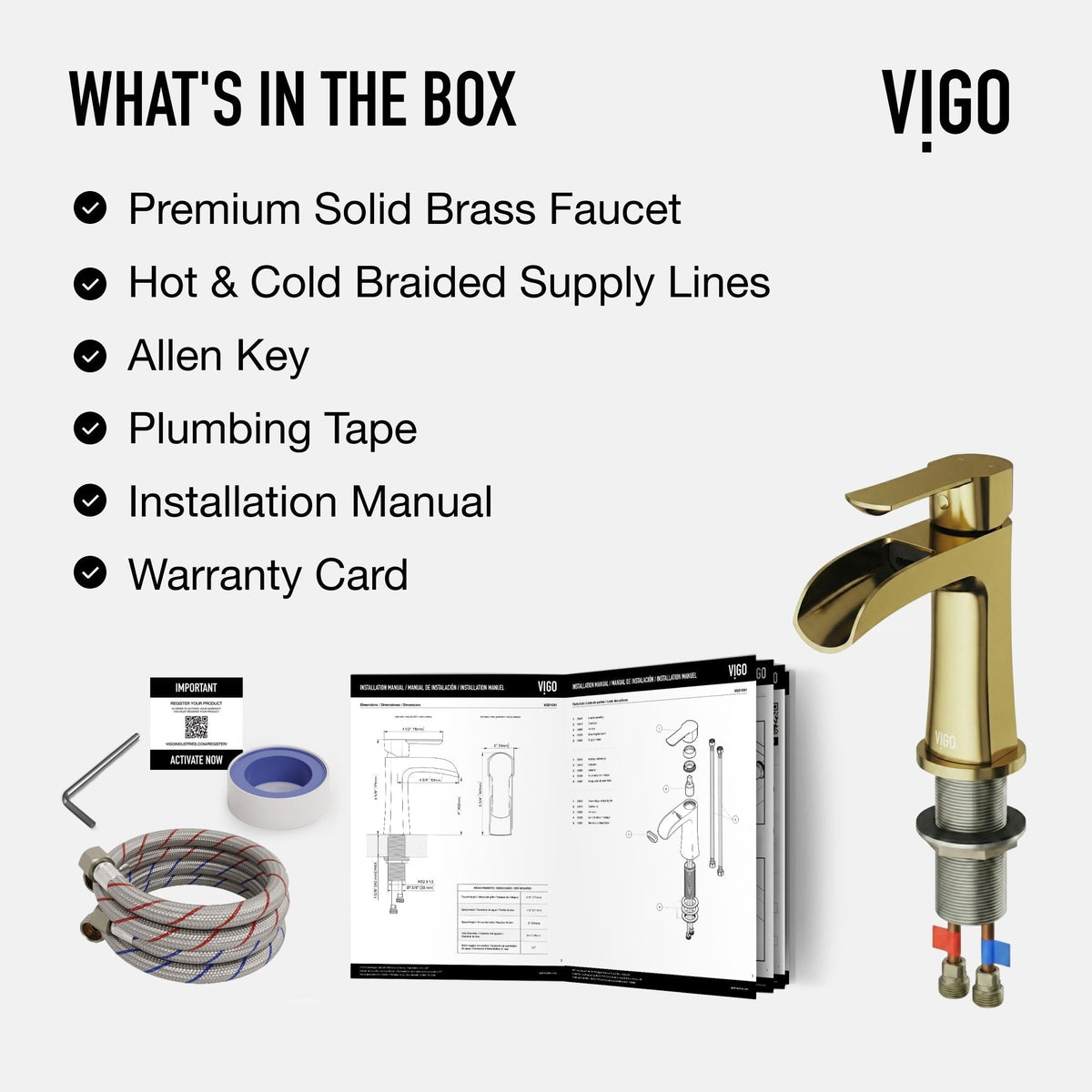 Paloma Single Handle Single Hole Bathroom Sink Faucet, WaterSense Certified, Matte Gold Q3D2 - product image 5