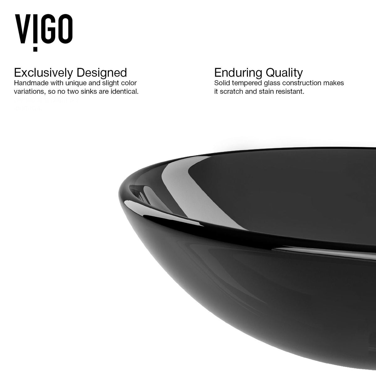 Sheer Glass Round Vessel Bathroom Sink/Basin with Deep Bowl, Black Y9H3 - product image 4