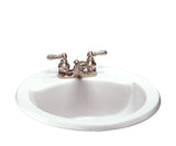 Cadet Round 4-in Center Drop-In Bathroom Sink/Basin with Overflow, White, 19-in W6D8 - product image 1