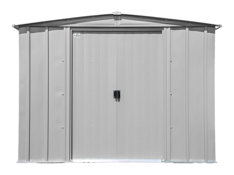 Classic 8x6-ft Flute Grey Galvanized Steel Storage Shed with Pitched Roof S2F8