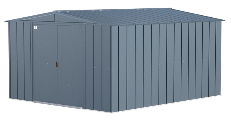 Classic Galvanized Steel Storage Shed, Blue Grey, 10-ft x 12-ft W0W3