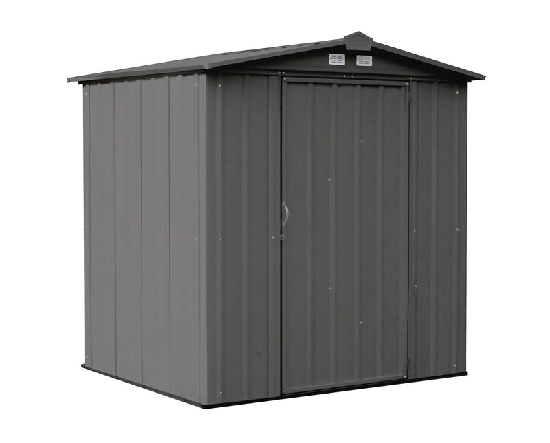 EZEE Galvanized Steel Storage Shed with Low Gable Roof, Charcoal, 6-ft x 5-ft O6U1