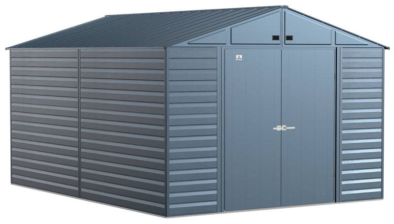 Select Galvanized Steel Storage Shed, Blue Grey, 10-ft x 14-ft H9H6
