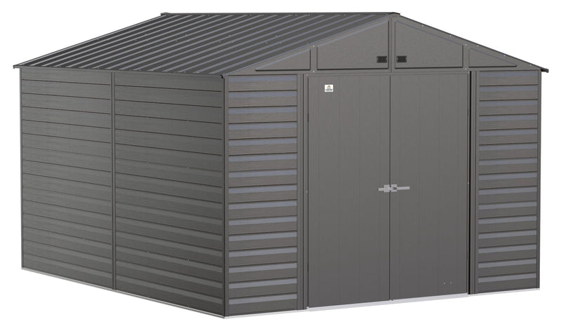Select Galvanized Steel Storage Shed, Charcoal, 10-ft x 12-ft Y3E7