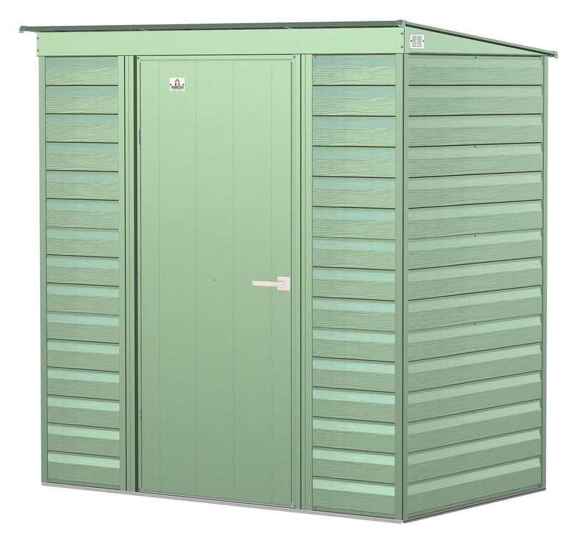 Select Galvanized Steel Storage Shed, Sage Green, 6-ft x 4-ft T4O6