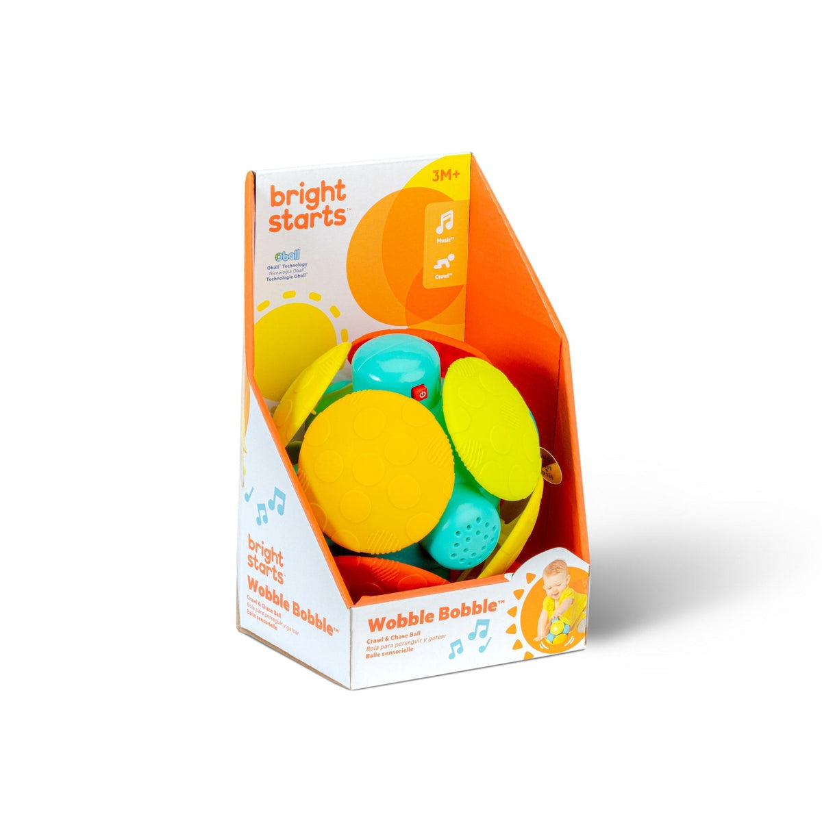 Starts Wobble Bobble Crawl & Chase Activity Ball Toy, Bilingual, Ages 3m+ B2R6 - product image 2
