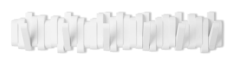 Flemington Steel 6-Hook Flip Down Rail, White, 24-in X3V1