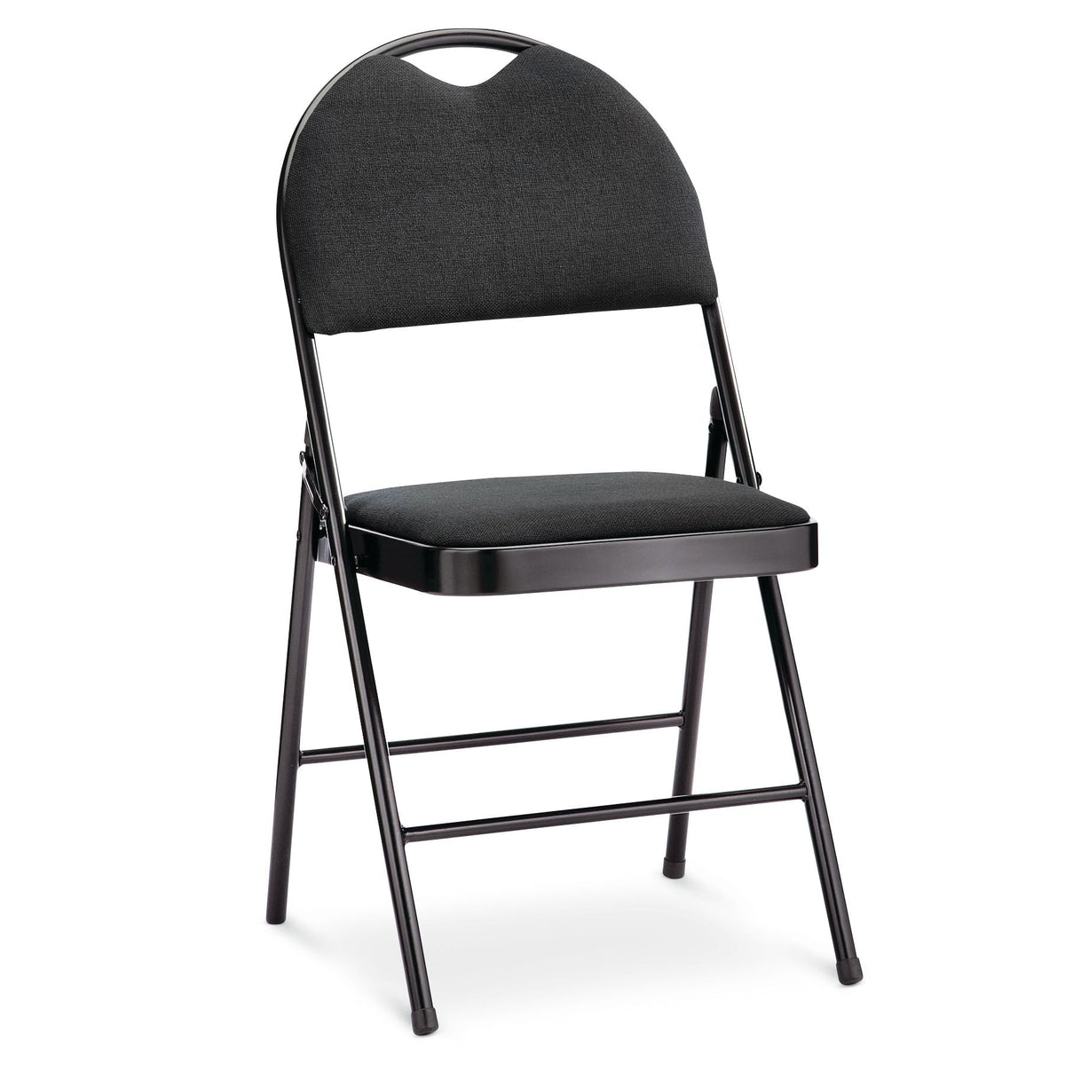 Portable High-Back Upholstered & Padded Metal Folding Chair, Black Z1W7 - product image 1