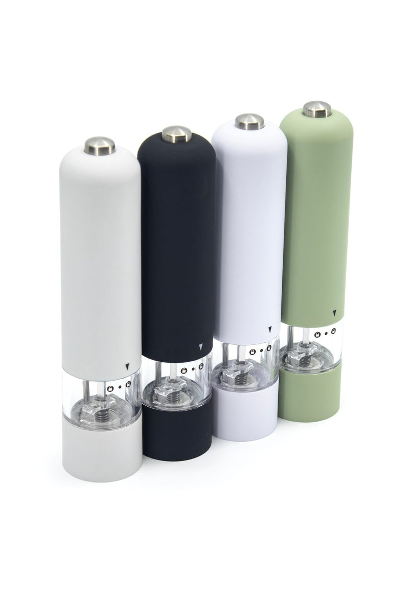 Electric Salt or Pepper Grinder Mill, Adjustable Nozzle, Assorted Colours Y6I2