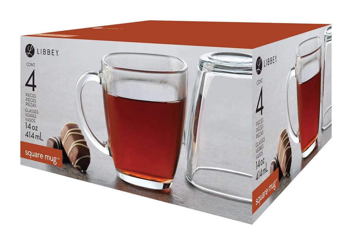 Square Mug Set, Clear, 4-pc I5E6 - product image 2