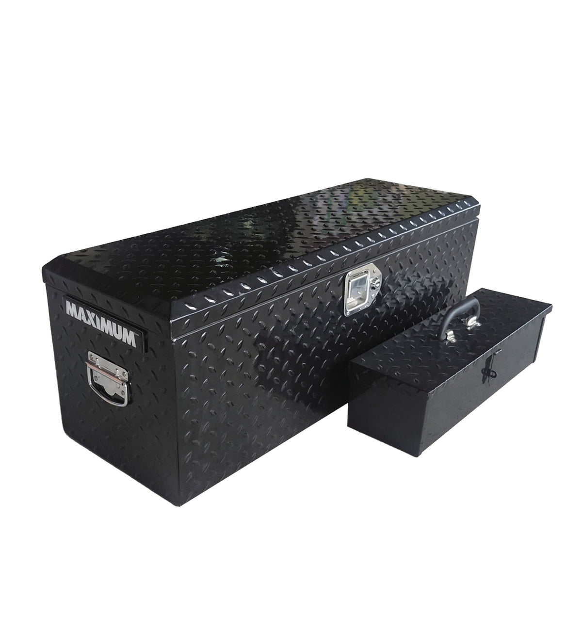 Truck Chest Box with Portable Tool Box, Black, 35.5-in D4U8 - product image 2