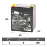 Battery 12-Volt 5 Ah SLA Battery, F2 Terminal T3T9 - product image 1