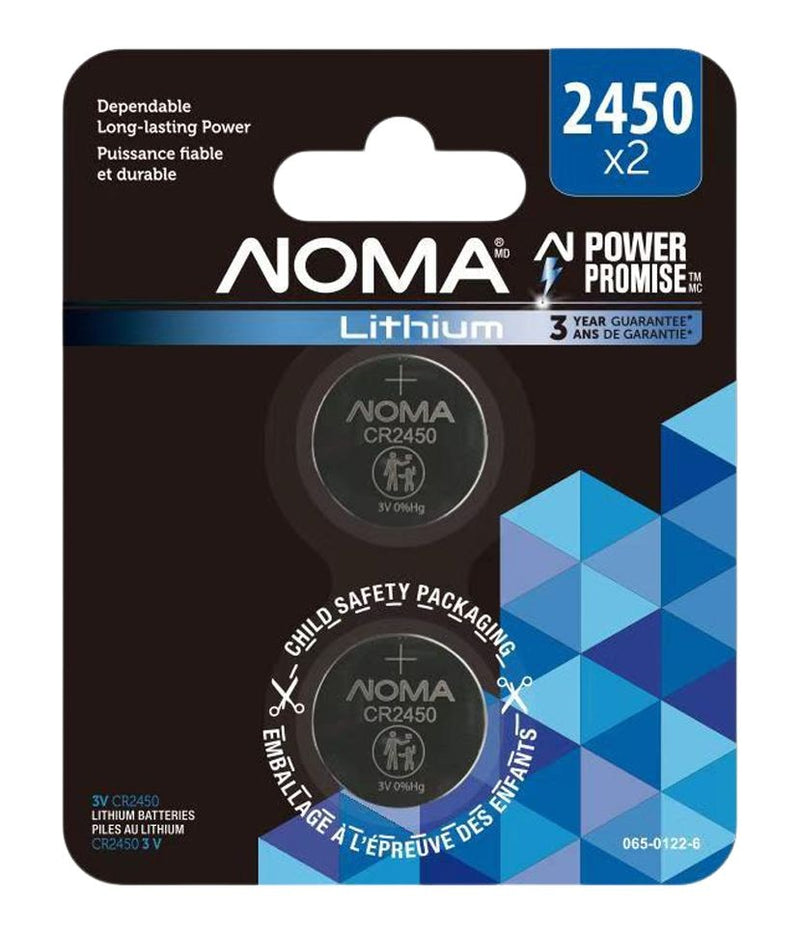 CR2450 Lithium Battery, Long-Lasting Power, 2-pc N9P7