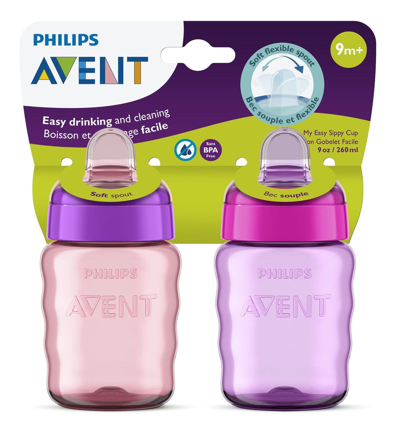 Soft Sippy Cup, Pink/Purple, 2-pk O0C4