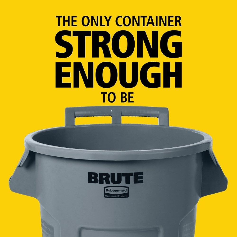 Commercial Wheeled Brute Circular Outdoor Garbage Can, Grey, 121-L C6N9 - product image 5