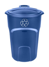 Plastic Circular Wheeled Recycling Blue Box with Handle, 121-L L3R6 - product image 1
