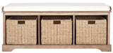 Lonan Wicker Storage Bench, Grey Wash/White, 16.1-in x 47-in x 19.9-in A8L7 - product image 3