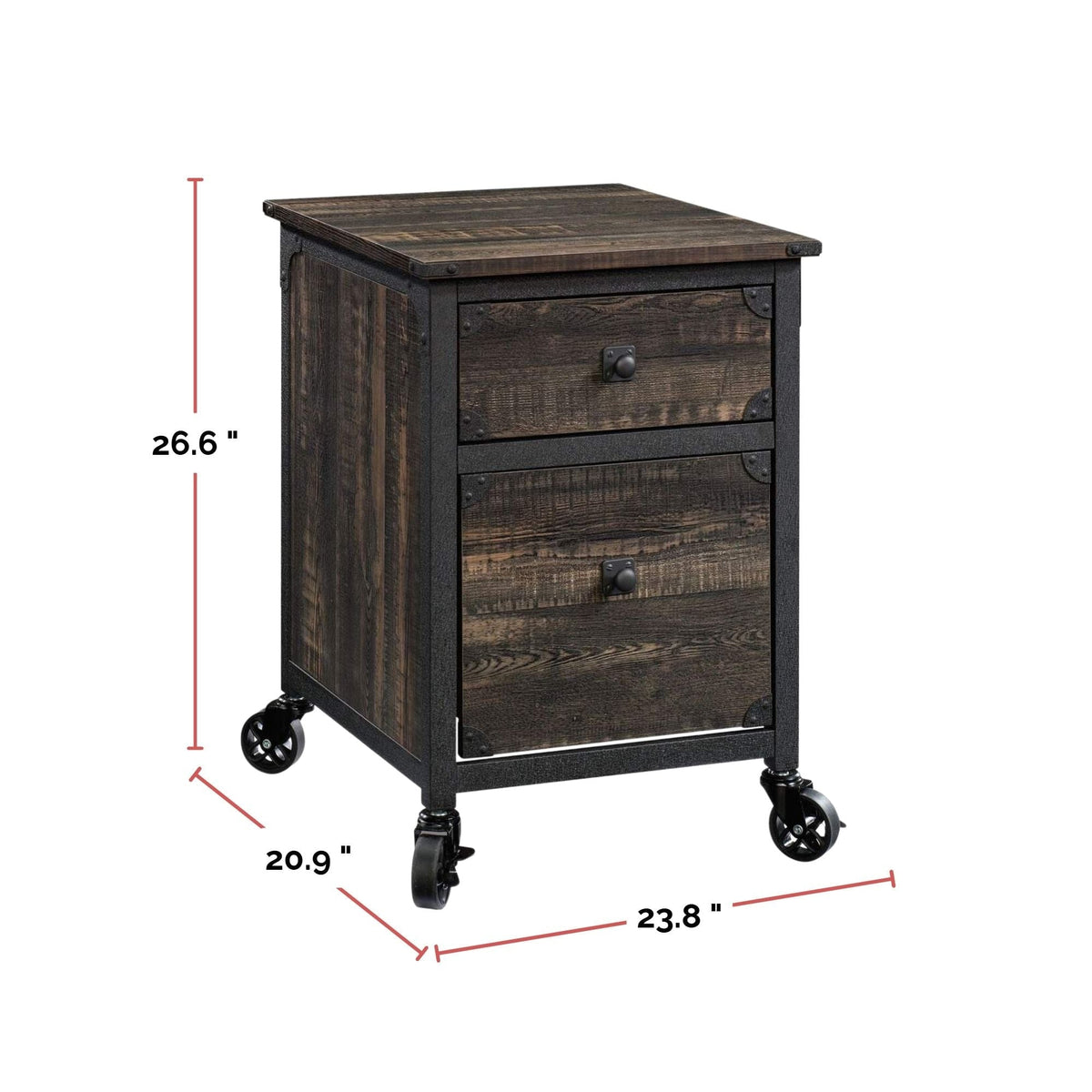Steel Pedestal River File Cabinet with Drawers, Carbon Oak Z2I8 - product image 4
