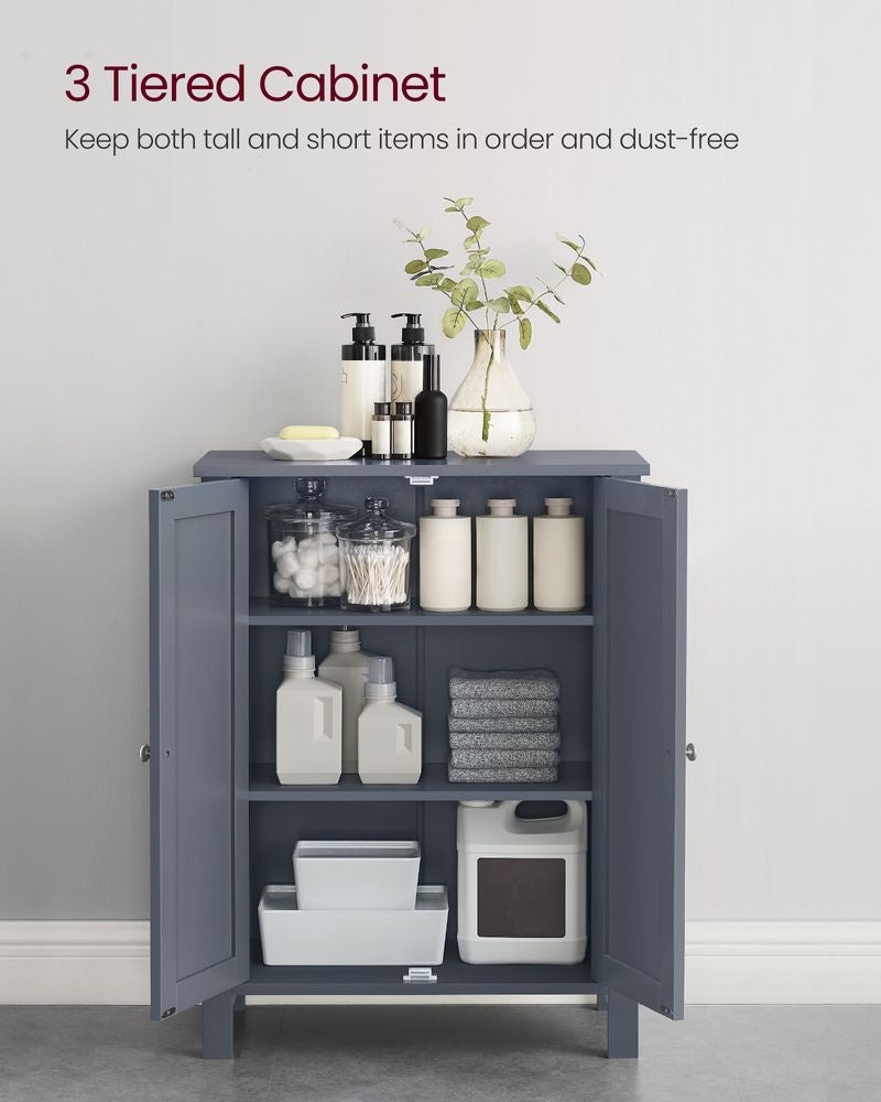 Home Dove Grey Floor Cabinet with 2 Adjustable Shelves K0O5 - product image 4