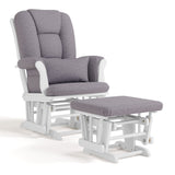 Tuscany Glider & Ottoman Set with Matching Lumbar Cushion, White with Grey Swirl T3L8 - product image 1