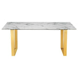 Me Home Rectangle Faux Marble Dining Table K5D1 - product image 1