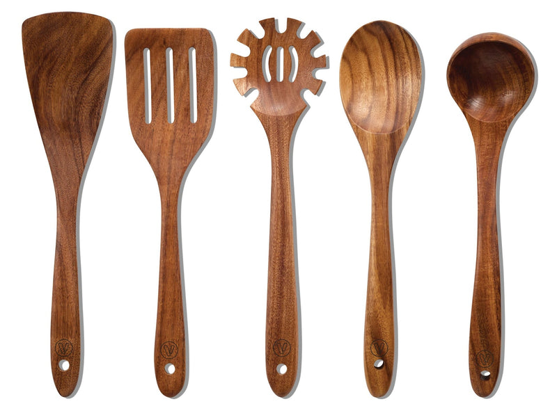 Solid Acacia Wood Utensil Set, 5-pc T0R3