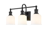 Bryant 3-Light Vanity Light, Black with Opal Shade L2J5 - product image 1